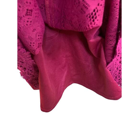 Large Xhilaration Womens Raspberry Stretch Lace Lined Shift Dress Sleeveless - Picture 8 of 10